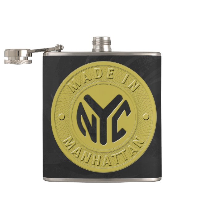 Made In New York Manhattan Hip Flask (Opened)
