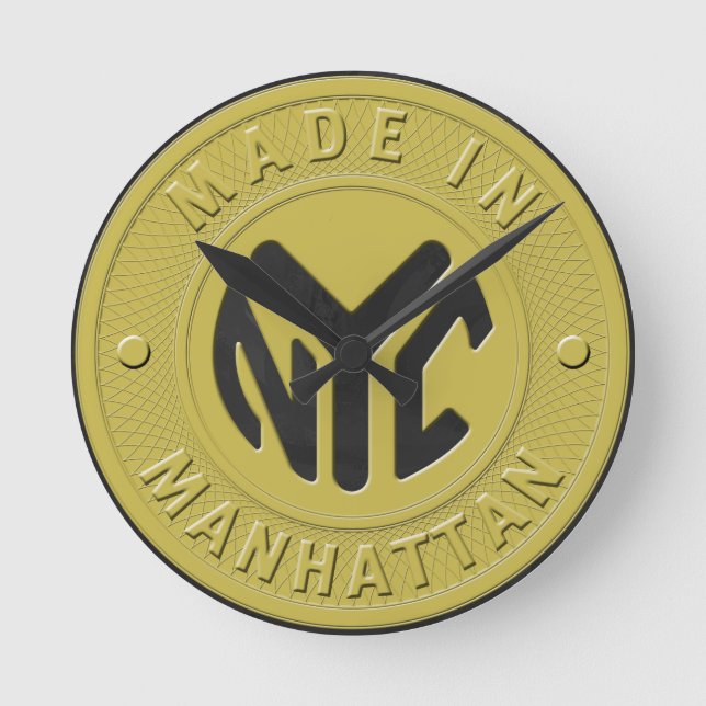 Made In New York Manhattan Round Clock (Front)