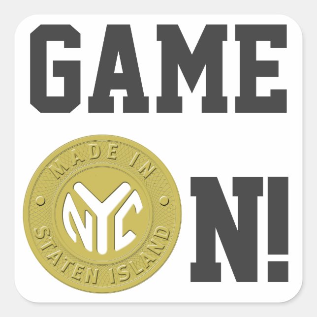 Made In New York Staten Island Square Sticker (Front)
