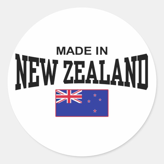 Made In New Zealand Classic Round Sticker (Front)