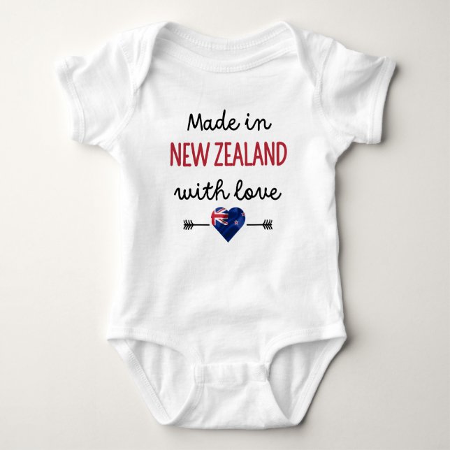 Made in New Zealand with Love Baby Bodysuit (Front)