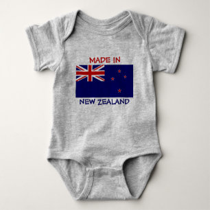 Made in New Zealand with New Zealand Flag Baby Bodysuit