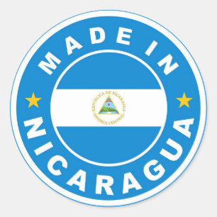 made in nicaragua country flag product label round