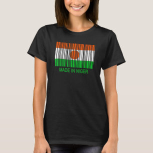 Made in Niger Flag Barcode T-Shirt