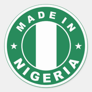 made in nigeria country flag product label round