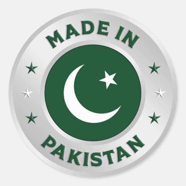 Made In Pakistan Classic Round Sticker (Front)