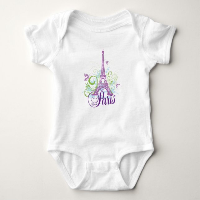 Made in Paris (Eiffel Tower) Baby Bodysuit (Front)