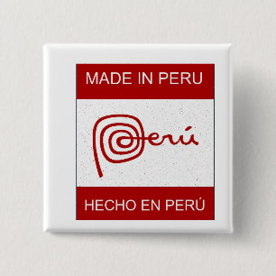 Made in Peru 15 Cm Square Badge