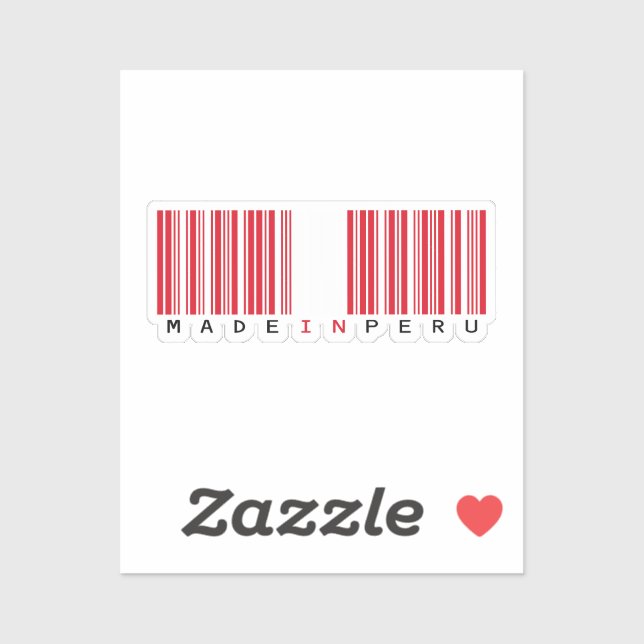 Made in Peru Barcode Flag Sticker (Sheet)