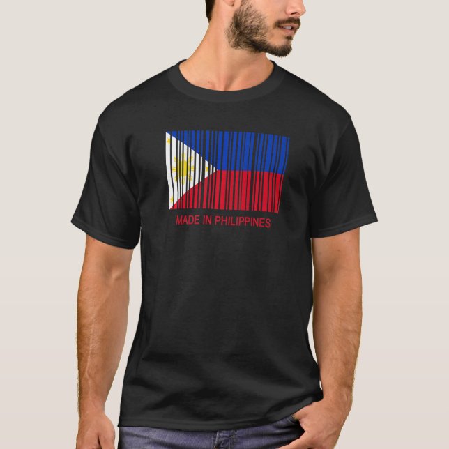 Made in Philippines Flag Barcode Premium T-Shirt (Front)