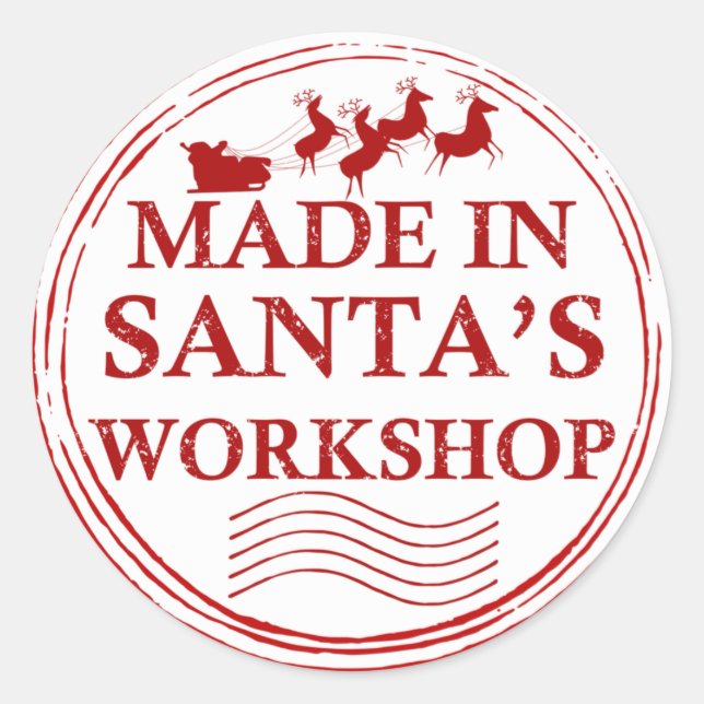 Made in Santa's Workshop Classic Round Sticker (Front)