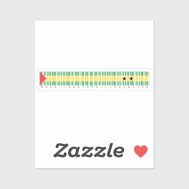 Made in São Tomé Barcode Flag Sticker (Sheet)