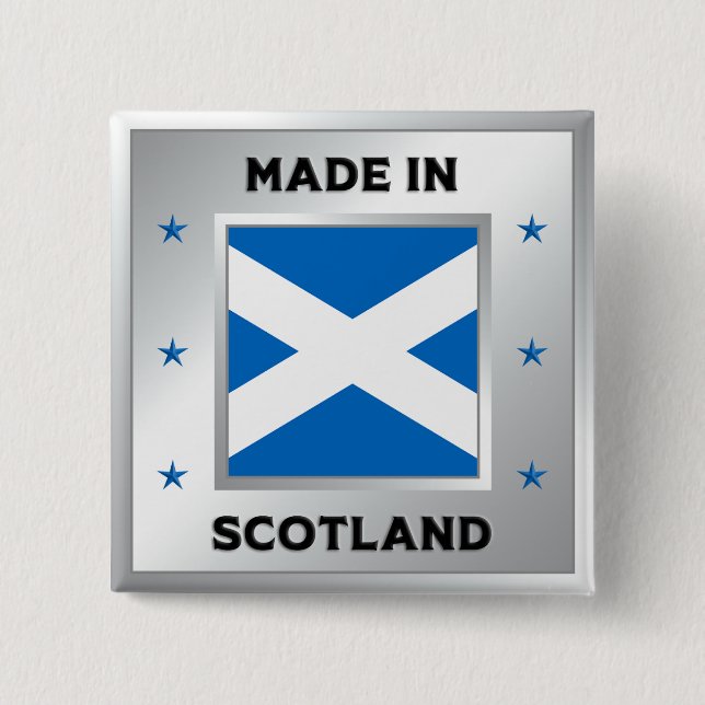Made In Scotland 15 Cm Square Badge (Front)