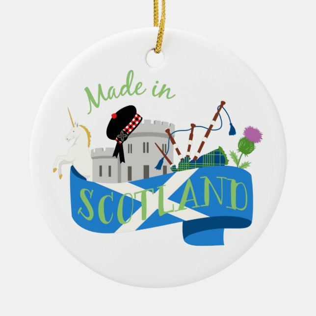 Made In Scotland Ceramic Ornament (Front)