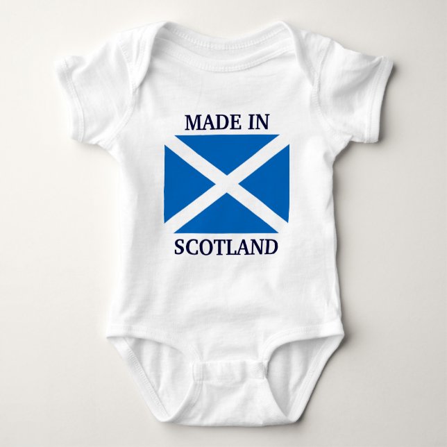 Made in Scotland custom baby clothing Bodysuit (Front)