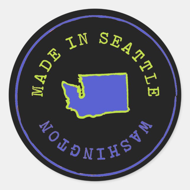 Made in Seattle Stamp Classic Round Sticker (Front)