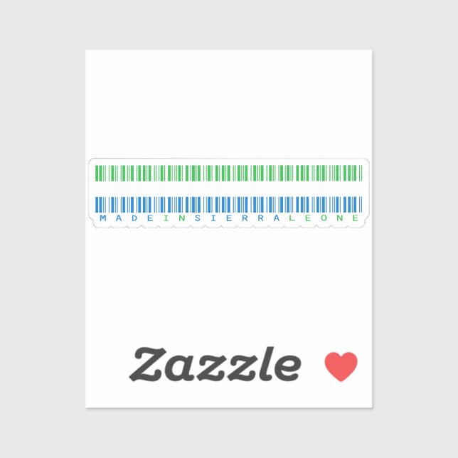 Made in Sierra Leone Barcode Flag Sticker (Sheet)