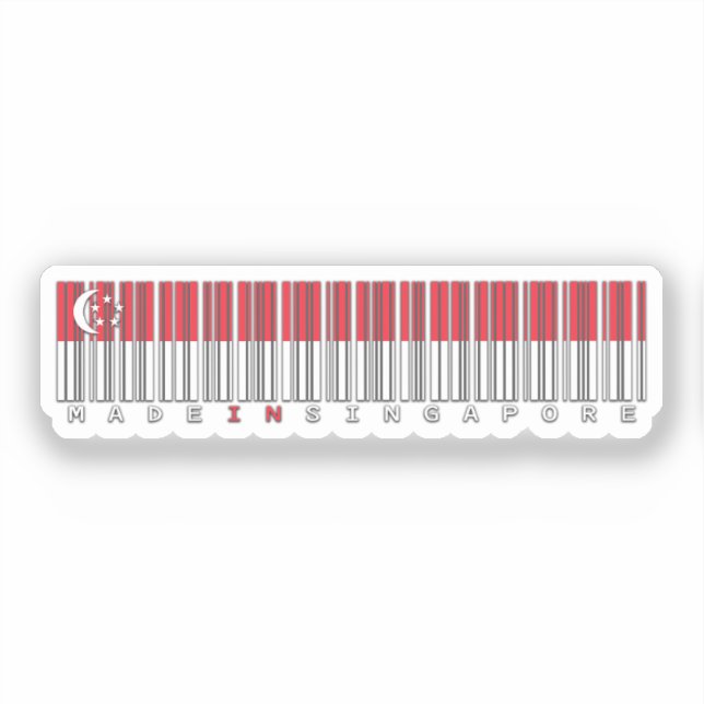 Made in Singapore Barcode Flag Design (Front)