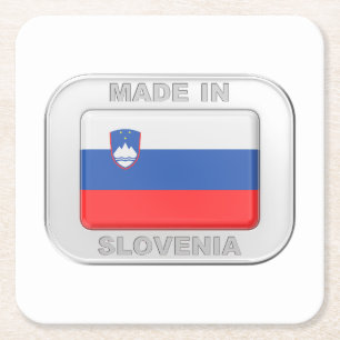 Made in Slovenia Square Paper Coaster