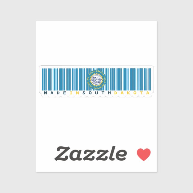 Made in South Dakota Barcode Flag State Pride (Sheet)