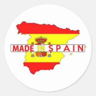 made in spain country map shape flag product label