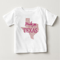 Made in Texas Girls Baby T-Shirt Pink Shirt