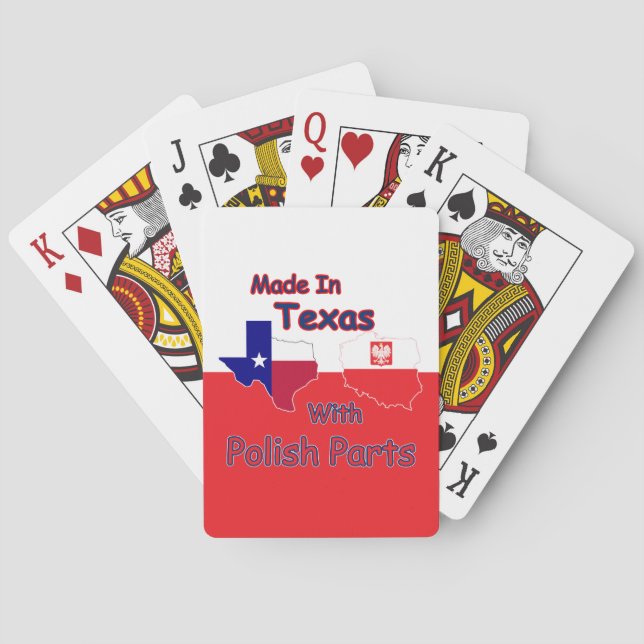 Made In Texas With Polish Parts Playing Cards (Back)