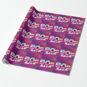 Made in the 80s button wrapping paper