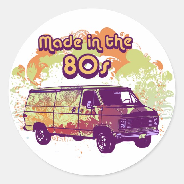 Made in the 80s classic round sticker (Front)