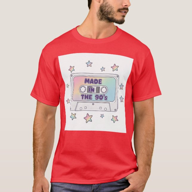 Made in the 90s Retro Cassetteape Vector friends T-Shirt (Front)