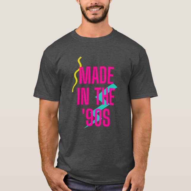 Made in the 90s retro neon pop art family T-Shirt (Front)
