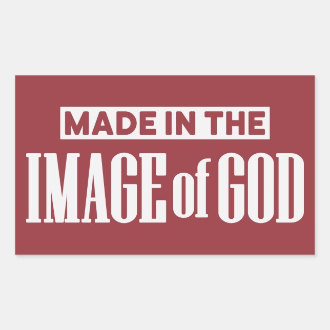 Made in the Image of God - Christian Rectangular Sticker (Front)