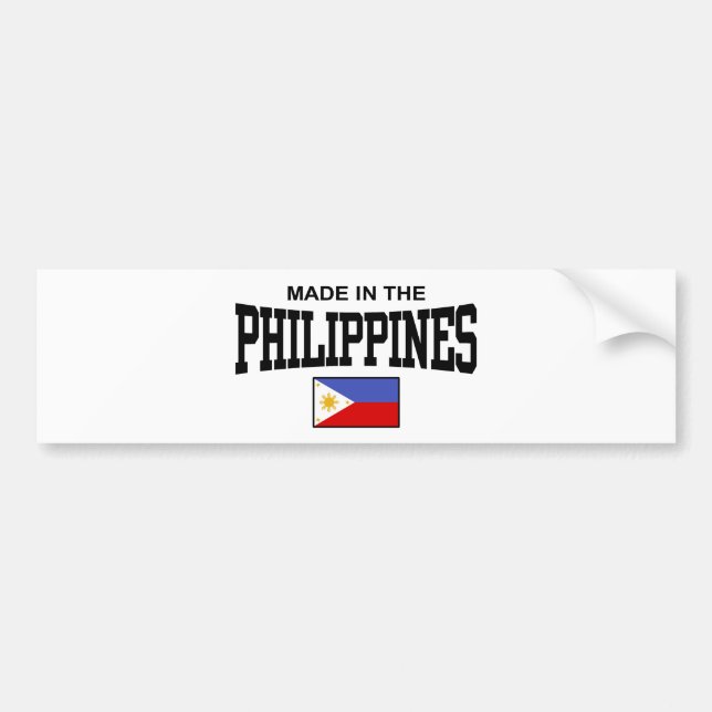 Made In The Philippines Bumper Sticker (Front)