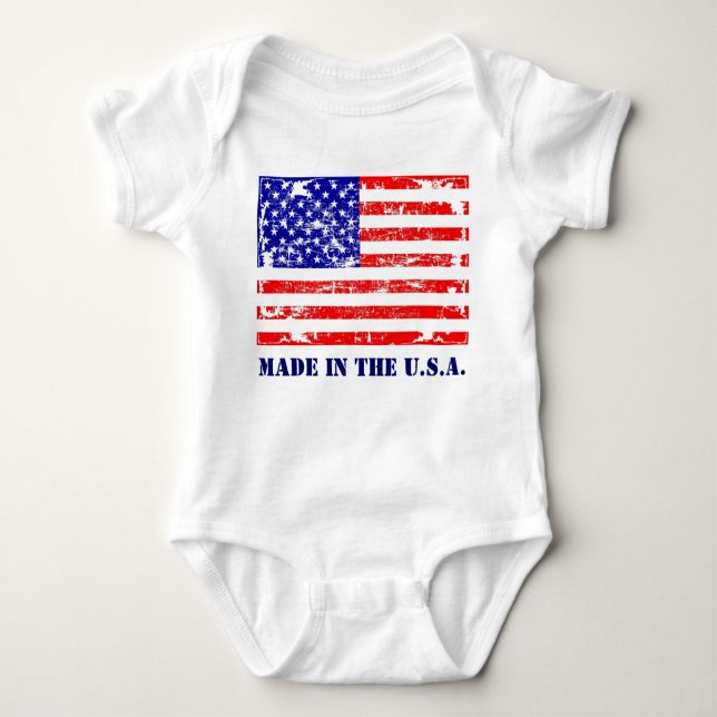 Made In The U.S.A. American Flag T Shirt (Front)