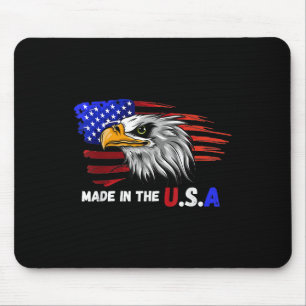 Made In The U.s.a Bald Eagle Patriotic Flag Tattoo Mouse Pad