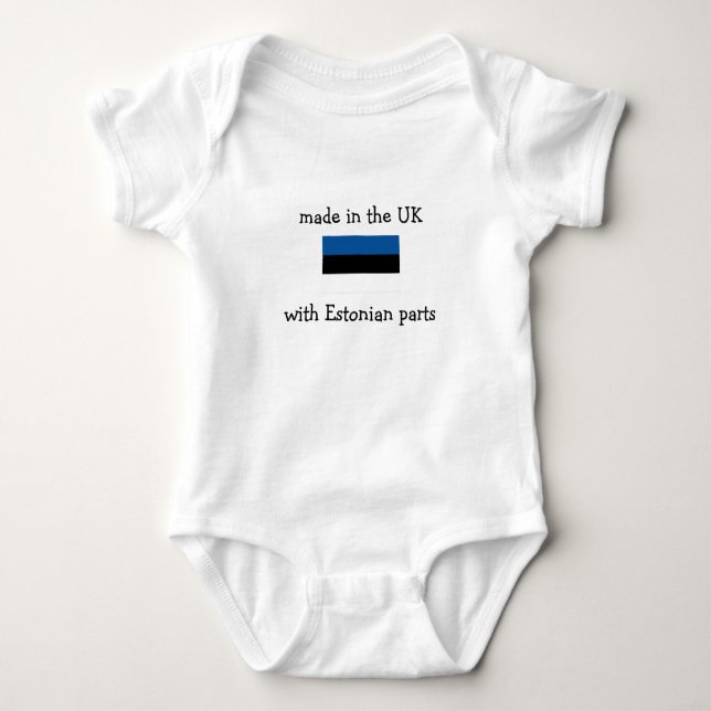 made in the UK with Estonian parts Baby Bodysuit (Front)