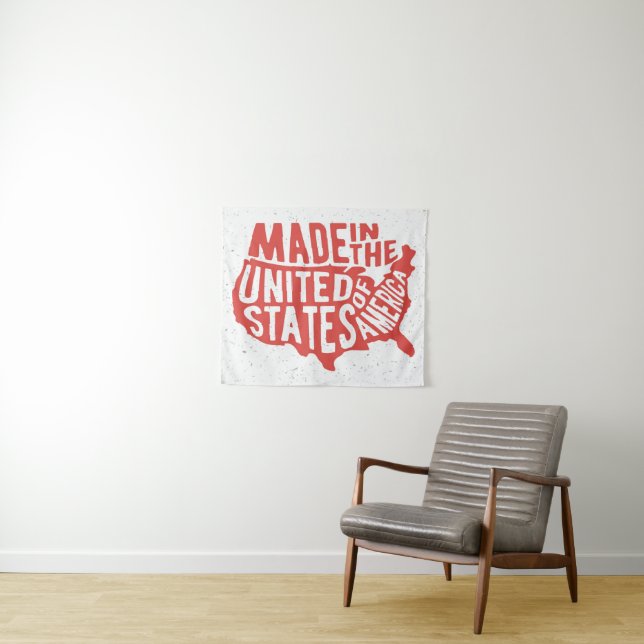 Made in the United States of America Typography Tapestry (In Situ (Horizontal))