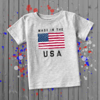 "Made in the USA"  (Black Text) Vintage US Flag