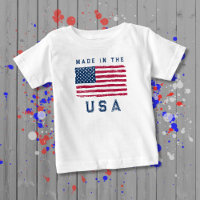 "Made in the USA" (Blue Text) Vintage US Flag