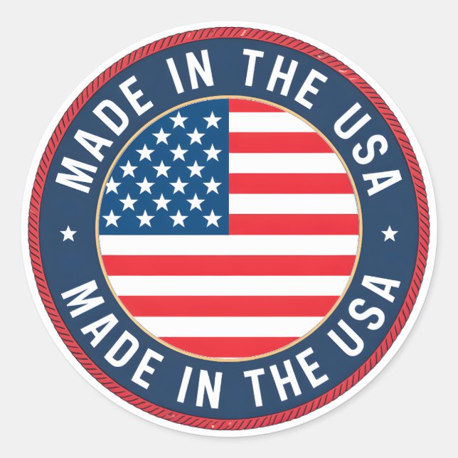 Made in the USA Classic Round Sticker (Front)