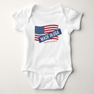 Made in the USA My First 4th of July Baby Bodysuit