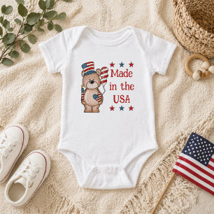 Made in the USA Patriotic Baby Bodysuit