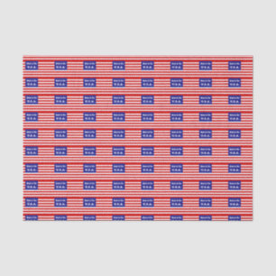 Made In The USA Red White And Blue American Flag Tissue Paper