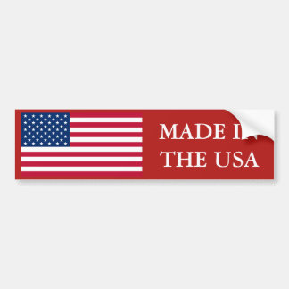Made In The USA US Flag Bumper Sticker