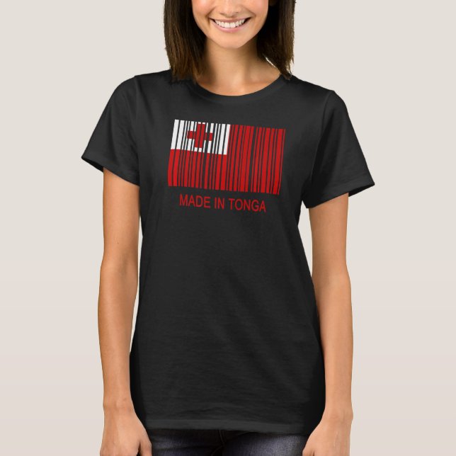 Made in Tonga Flag Barcode T-Shirt (Front)
