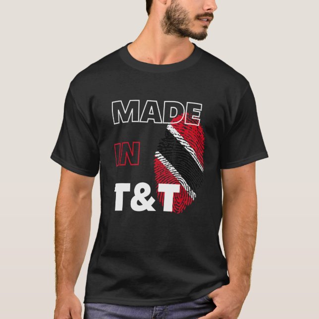 Made In Trinidad And Tobago Flag Carnival Souvenir T-Shirt (Front)