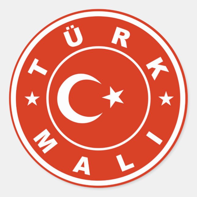 made in turkey country flag label turk mali (Front)