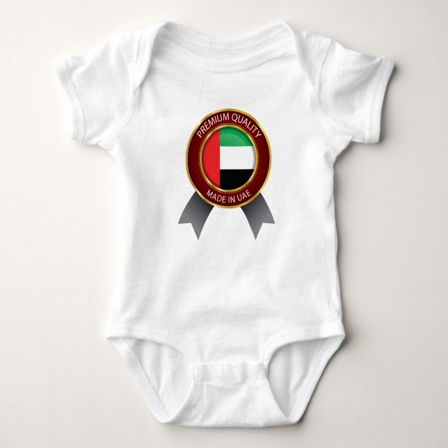 Made in UAE, Abstract UAE Flag, United Arab Emirat Baby Bodysuit (Front)