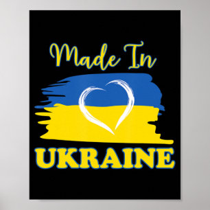 Made In Ukraine Ukrainian Flag Heart Poster