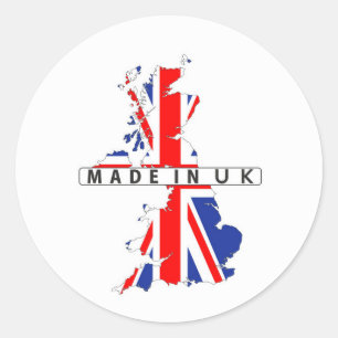 made in united kingdom map flag product label uk